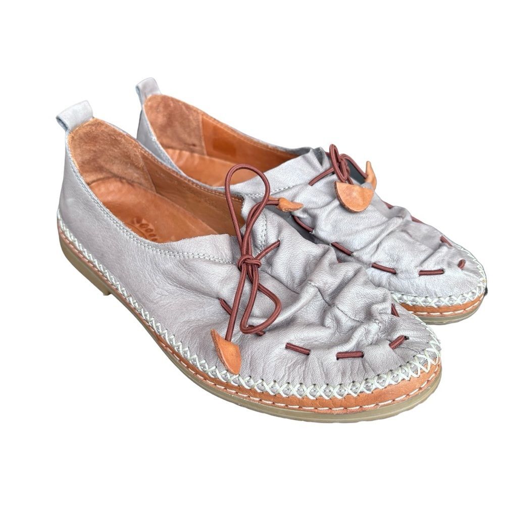 Spring Step Berna Grey Leather Loafers Sz 40